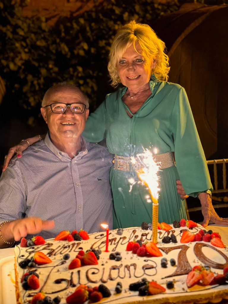 Luciano Mattarelli con la moglie